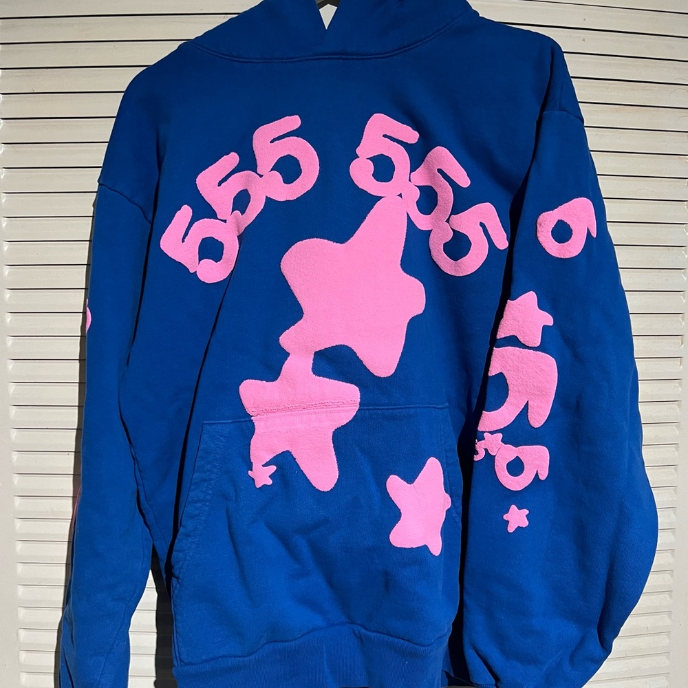 Sp5der Hoodie Blue Beluga Size M New Release